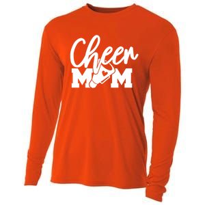 Cheer Mom Mother Cute Megaphone Funny Gift Cooling Performance Long Sleeve Crew