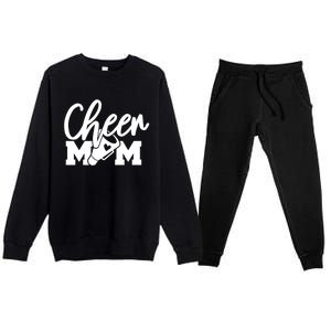 Cheer Mom Mother Cute Megaphone Funny Gift Premium Crewneck Sweatsuit Set