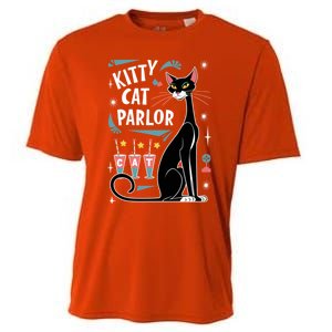 Cool Midcentury Modern Retro Kitty Cat Parlor Design Gift Cooling Performance Crew T-Shirt