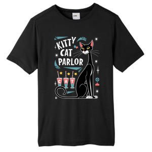 Cool Midcentury Modern Retro Kitty Cat Parlor Design Gift Tall Fusion ChromaSoft Performance T-Shirt