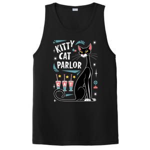 Cool Midcentury Modern Retro Kitty Cat Parlor Design Gift PosiCharge Competitor Tank