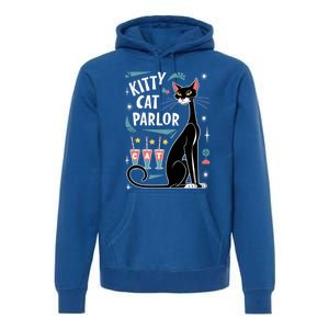 Cool Midcentury Modern Retro Kitty Cat Parlor Design Gift Premium Hoodie