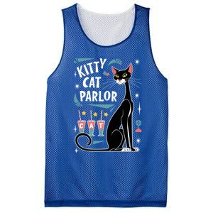 Cool Midcentury Modern Retro Kitty Cat Parlor Design Gift Mesh Reversible Basketball Jersey Tank