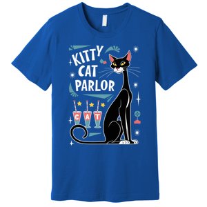 Cool Midcentury Modern Retro Kitty Cat Parlor Design Gift Premium T-Shirt