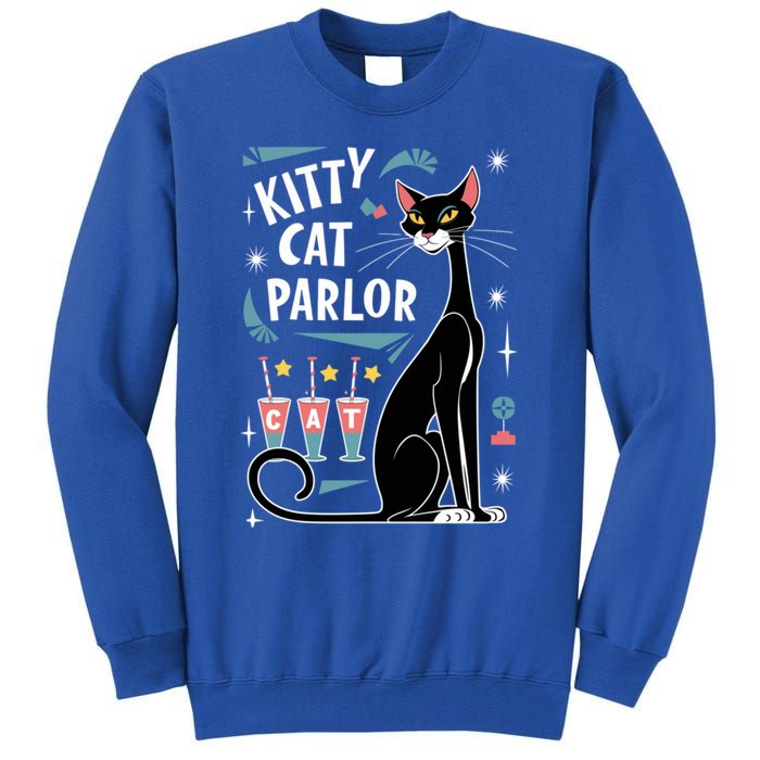 Cool Midcentury Modern Retro Kitty Cat Parlor Design Gift Tall Sweatshirt