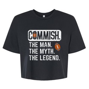 Commish Man Myth Legend Fantasy Football Commissioner Bella+Canvas Jersey Crop Tee