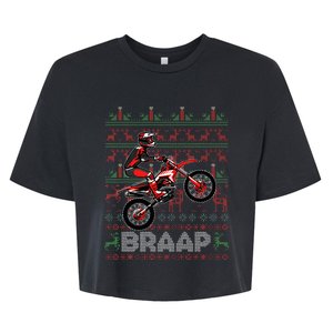 Christmas Motorcycle Motocross Braap Dirt Bike  Bella+Canvas Jersey Crop Tee