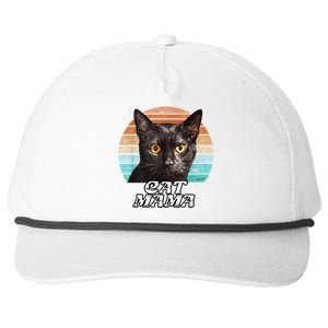 Cat Mama Mom Mothers Day Black Cat Retro Snapback Five-Panel Rope Hat