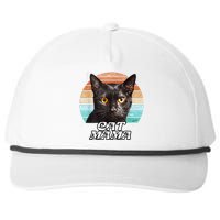 Cat Mama Mom Mothers Day Black Cat Retro Snapback Five-Panel Rope Hat