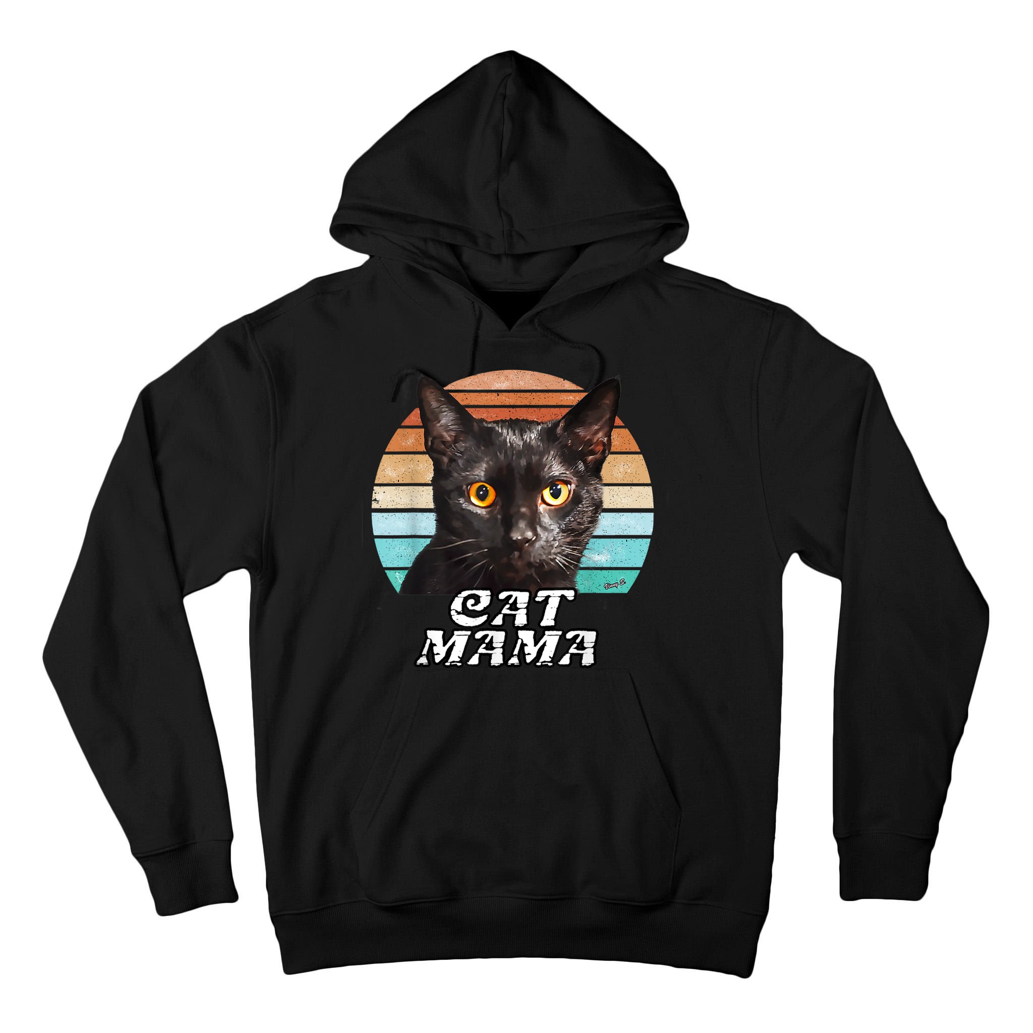 Cat Mama Mom Mothers Day Black Cat Retro Tall Hoodie