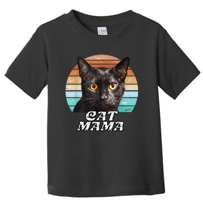 Cat Mama Mom Mothers Day Black Cat Retro Toddler T-Shirt