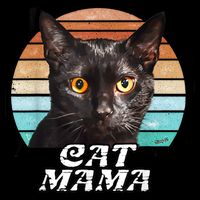 Cat Mama Mom Mothers Day Black Cat Retro Kids T-Shirt