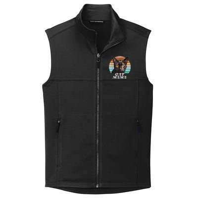 Cat Mama Mom Mothers Day Black Cat Retro Collective Smooth Fleece Vest