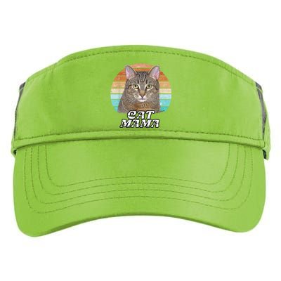 Cat Mama Mom Mothers Day Tabby Retro Adult Drive Performance Visor