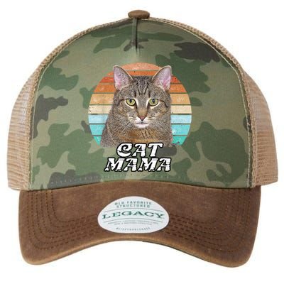 Cat Mama Mom Mothers Day Tabby Retro Legacy Tie Dye Trucker Hat