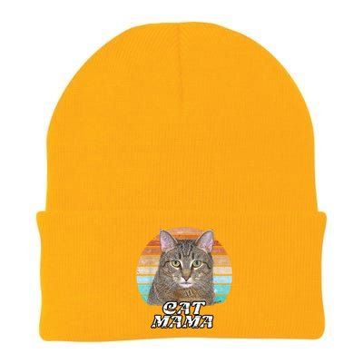 Cat Mama Mom Mothers Day Tabby Retro Knit Cap Winter Beanie