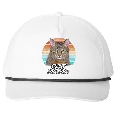 Cat Mama Mom Mothers Day Tabby Retro Snapback Five-Panel Rope Hat