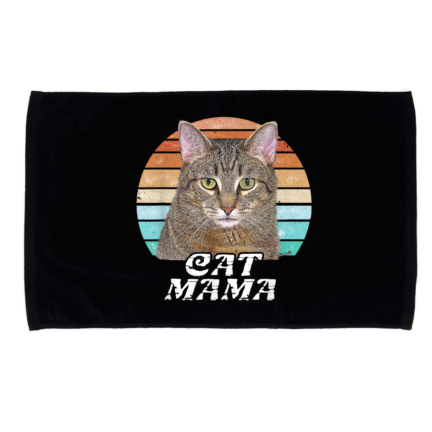 Cat Mama Mom Mothers Day Tabby Retro Microfiber Hand Towel