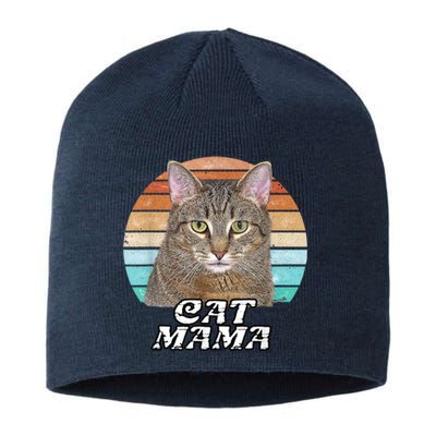 Cat Mama Mom Mothers Day Tabby Retro Sustainable Beanie