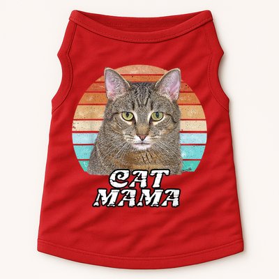 Cat Mama Mom Mothers Day Tabby Retro Doggie Tank