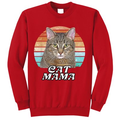 Cat Mama Mom Mothers Day Tabby Retro Sweatshirt