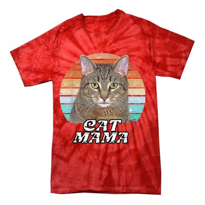 Cat Mama Mom Mothers Day Tabby Retro Tie-Dye T-Shirt