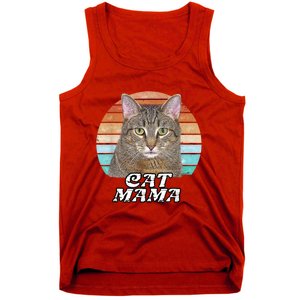 Cat Mama Mom Mothers Day Tabby Retro Tank Top