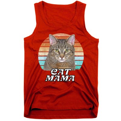 Cat Mama Mom Mothers Day Tabby Retro Tank Top