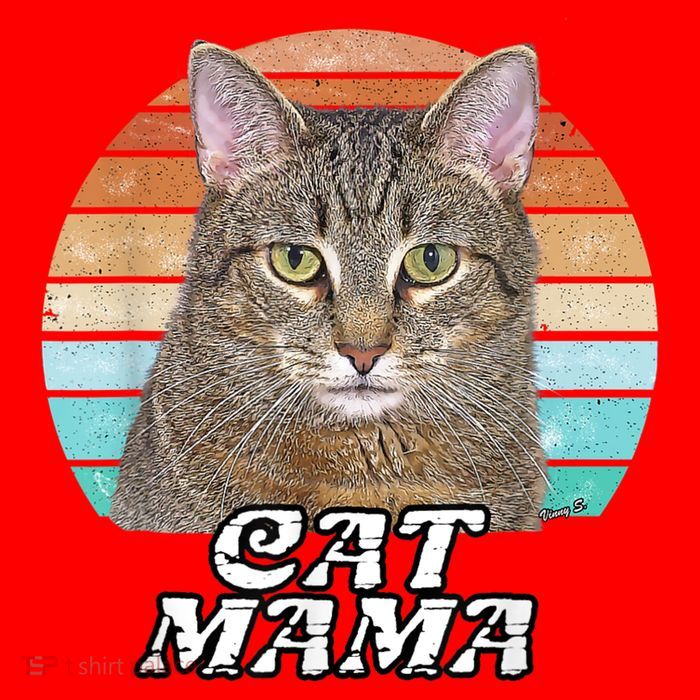 Cat Mama Mom Mothers Day Tabby Retro Tank Top