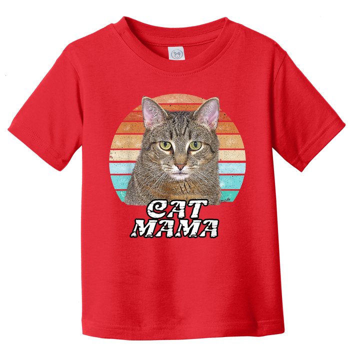 Cat Mama Mom Mothers Day Tabby Retro Toddler T-Shirt