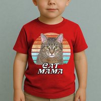Cat Mama Mom Mothers Day Tabby Retro Toddler T-Shirt