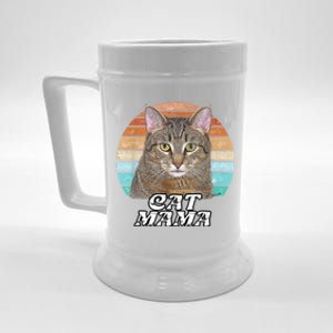 Cat Mama Mom Mothers Day Tabby Retro Beer Stein