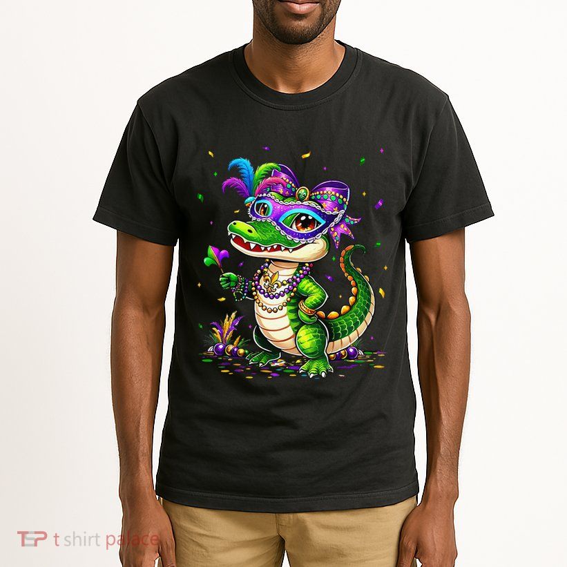 Cute Mardigator Mardi Gras Alligator Costume Gift Tall T-Shirt