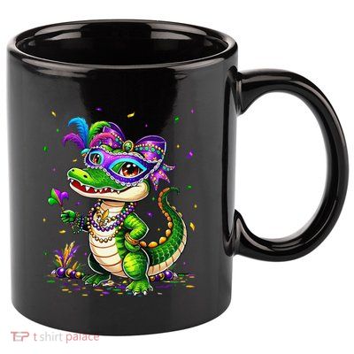 Cute Mardigator Mardi Gras Alligator Costume Gift 11oz C Handle Ceramic Mug