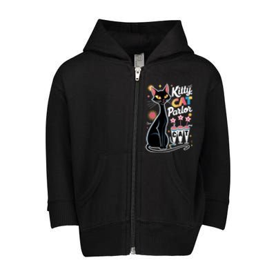 Cool Midcentury Modern Retro Kitty Cat Parlor Funny Gift Toddler Zip Fleece Hoodie