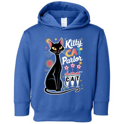 Cool Midcentury Modern Retro Kitty Cat Parlor Funny Gift Toddler Hoodie