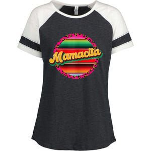 Cool Mamacita Mexican Mom Leopard Serape Cinco De Mayo Funny Gift Enza Ladies Jersey Colorblock Tee