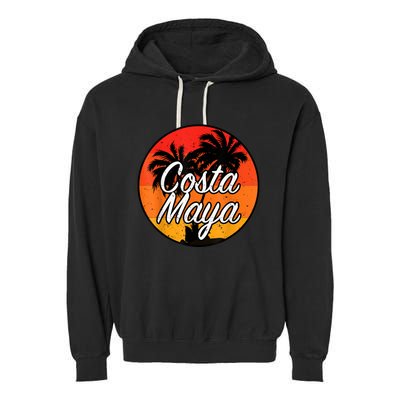 Costa Maya Mexico Vacation Cruise Vintage Sunset Souvenir Garment-Dyed Fleece Hoodie