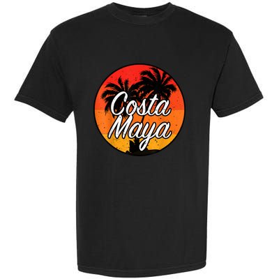 Costa Maya Mexico Vacation Cruise Vintage Sunset Souvenir Garment-Dyed Heavyweight T-Shirt