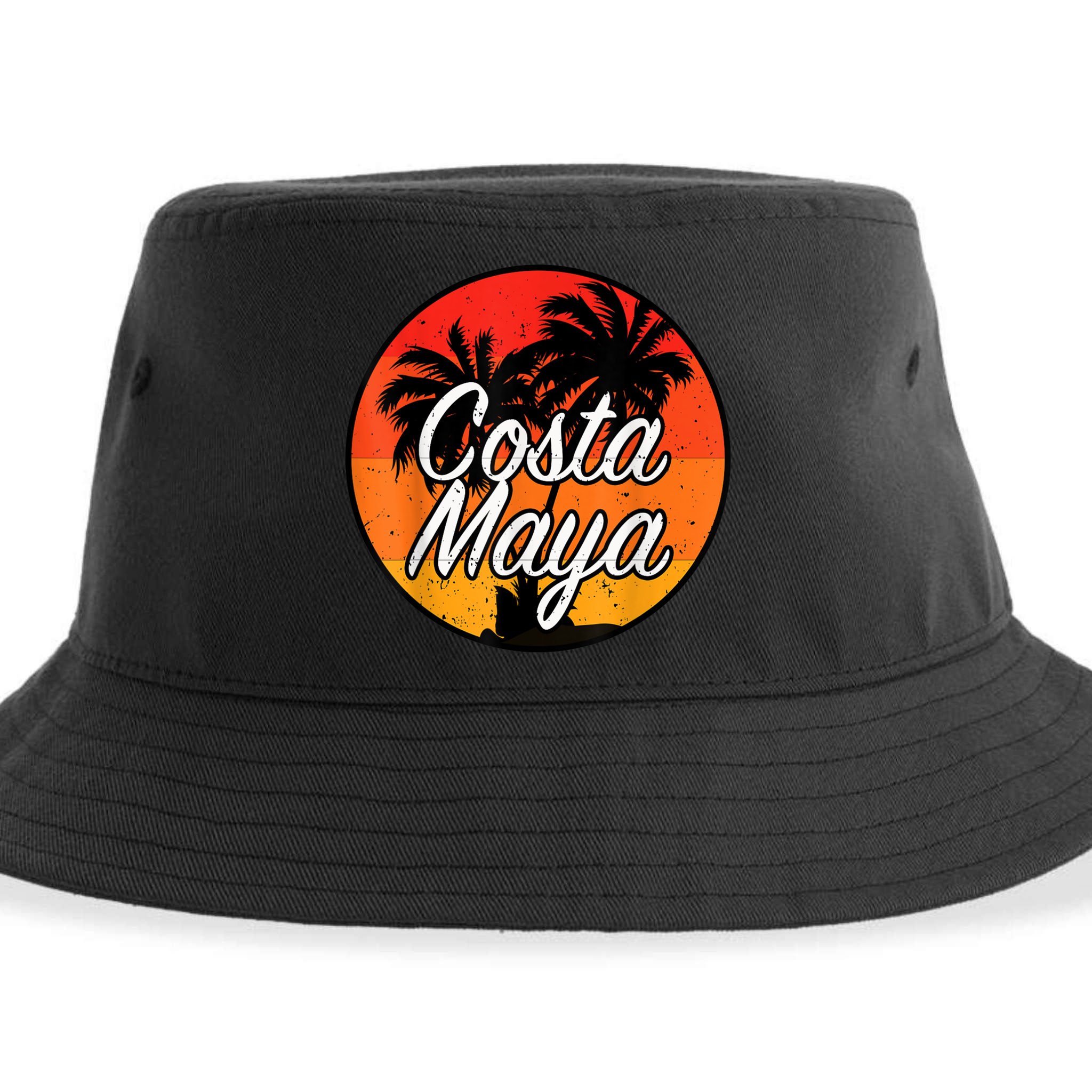 Costa Maya Mexico Vacation Cruise Vintage Sunset Souvenir Sustainable Bucket Hat