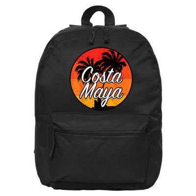 Costa Maya Mexico Vacation Cruise Vintage Sunset Souvenir 16 in Basic Backpack