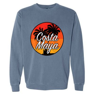 Costa Maya Mexico Vacation Cruise Vintage Sunset Souvenir Garment-Dyed Sweatshirt