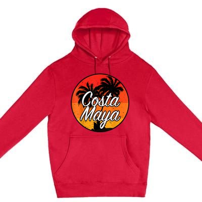 Costa Maya Mexico Vacation Cruise Vintage Sunset Souvenir Premium Pullover Hoodie