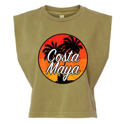 Costa Maya Mexico Vacation Cruise Vintage Sunset Souvenir Garment-Dyed Women's Muscle Tee