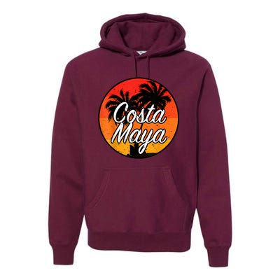 Costa Maya Mexico Vacation Cruise Vintage Sunset Souvenir Premium Hoodie