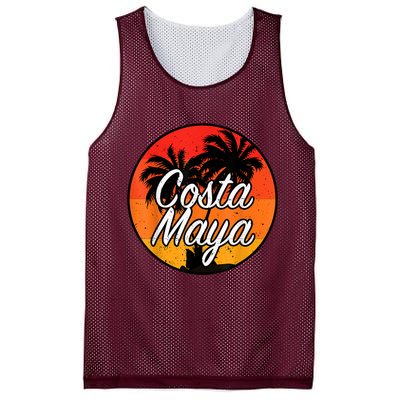 Costa Maya Mexico Vacation Cruise Vintage Sunset Souvenir Mesh Reversible Basketball Jersey Tank