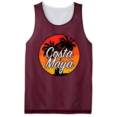 Costa Maya Mexico Vacation Cruise Vintage Sunset Souvenir Mesh Reversible Basketball Jersey Tank