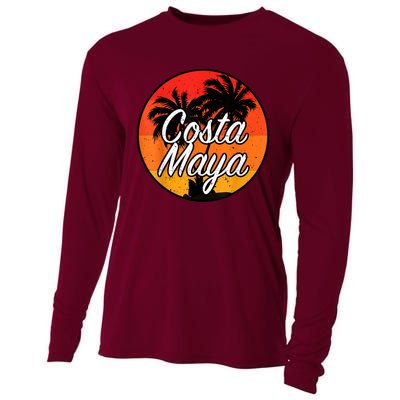 Costa Maya Mexico Vacation Cruise Vintage Sunset Souvenir Cooling Performance Long Sleeve Crew