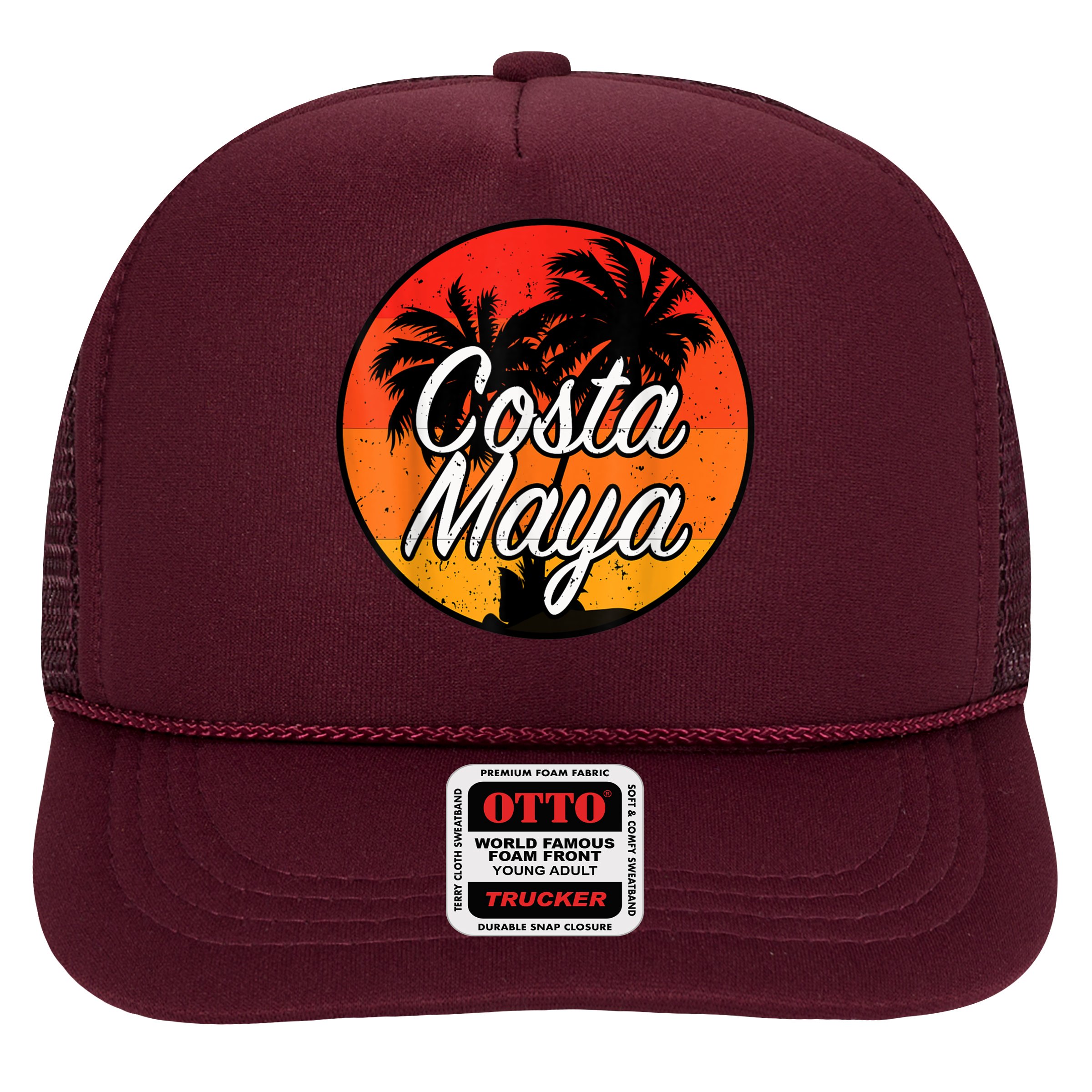 Costa Maya Mexico Vacation Cruise Vintage Sunset Souvenir Hat