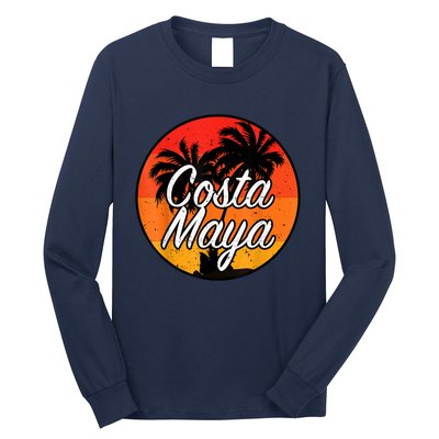 Costa Maya Mexico Vacation Cruise Vintage Sunset Souvenir Long Sleeve Shirt